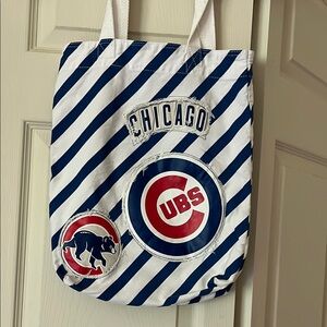Blue and White Striped Tote Bag